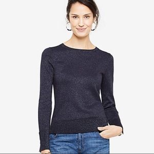 Ann Taylor Shimmer Button Cuff Sweater